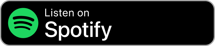 Spotify badge promoting the company podcast and audio content availability across major streaming platforms